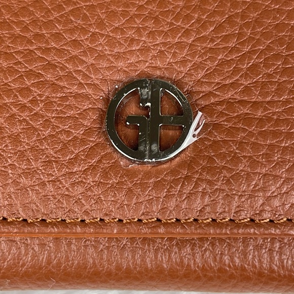 GIANI BERNINI ~ Softly Leather Mini Trifold Wallet ~ Cognac/Silver ~ NWT! - Picture 2 of 10